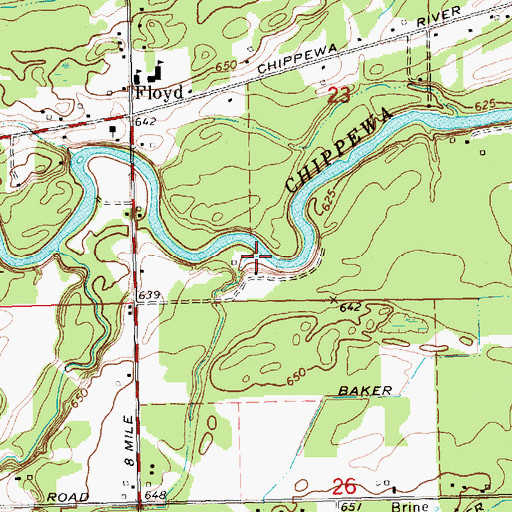 Topographic Map of Hoxie Drain, MI