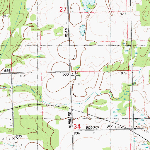 Topographic Map of Hubbard School, MI