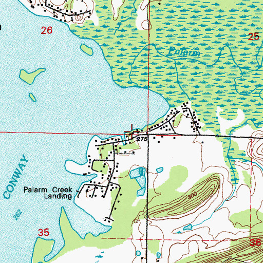 Topographic Map of Palarm Creek Landing, AR