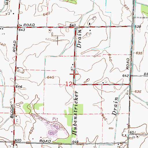 Topographic Map of Hubenstricker Drain, MI