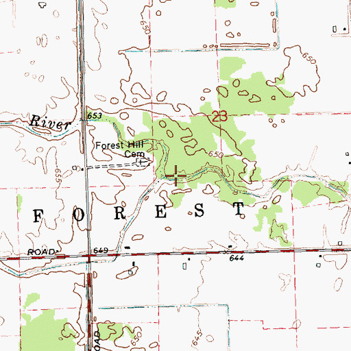 Topographic Map of Hudson Branch, MI