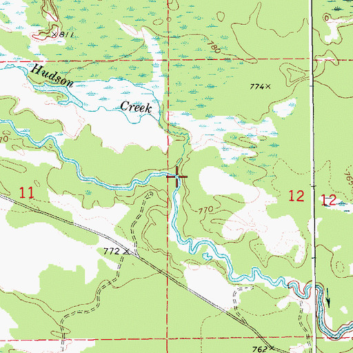 Topographic Map of Hudson Creek, MI