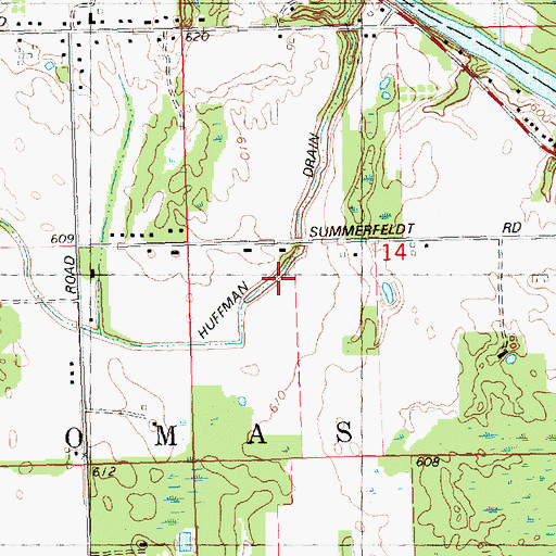 Topographic Map of Huffman Drain, MI