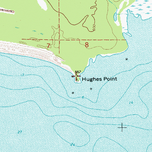 Topographic Map of Hughes Point, MI
