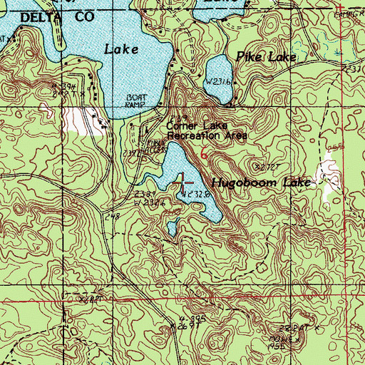 Topographic Map of Hugoboom Lake, MI