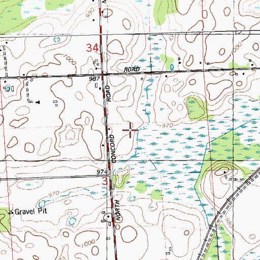 Topographic Map of Humphrey School, MI