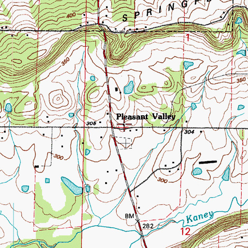 Topographic Map of Pleasant Valley Baptist Church, AR