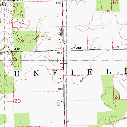 Topographic Map of Hunter School, MI