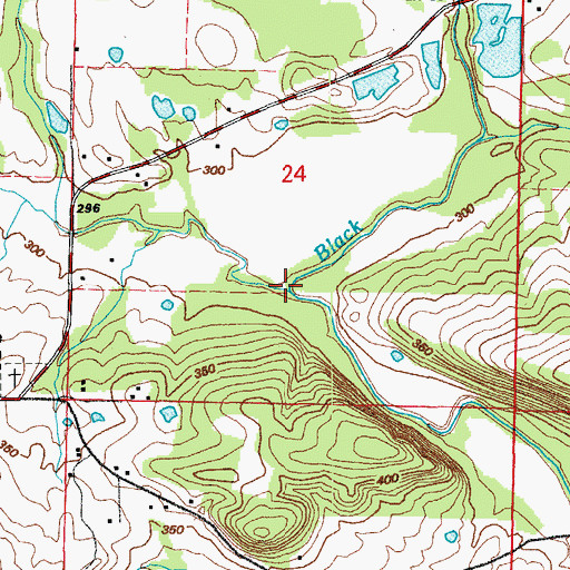 Topographic Map of Prairie Creek, AR