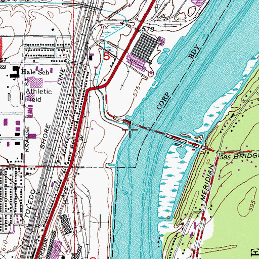 Topographic Map of Huntington Creek, MI