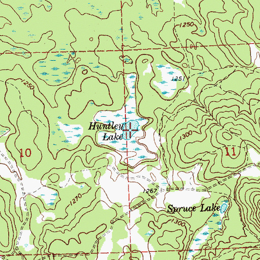Topographic Map of Huntley Lake, MI