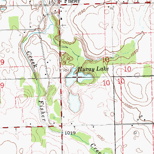 Topographic Map of Huray Lake, MI