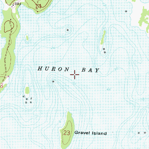 Topographic Map of Huron Bay, MI