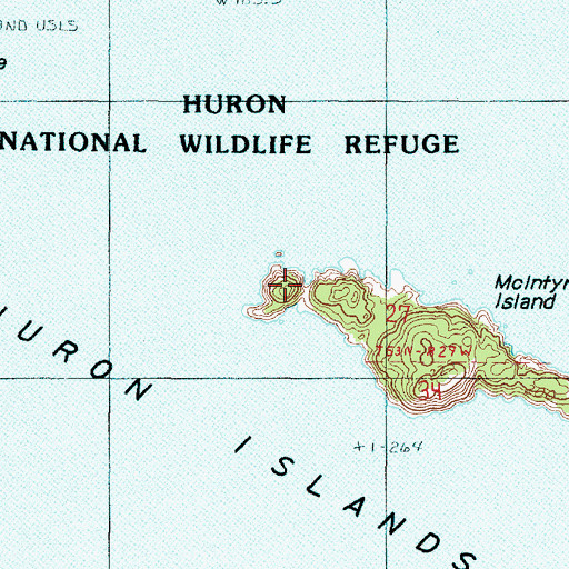 Topographic Map of Huron Islands, MI