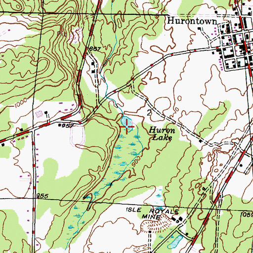 Topographic Map of Huron Lake, MI