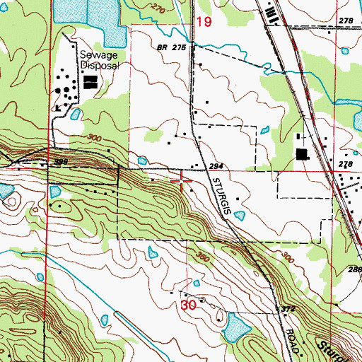 Topographic Map of Ray Cemetery, AR