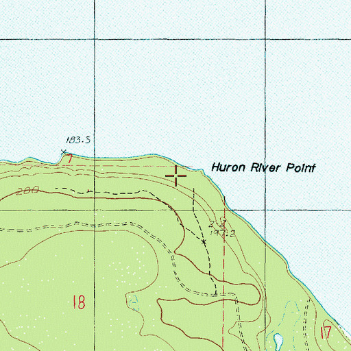 Topographic Map of Huron River Point, MI