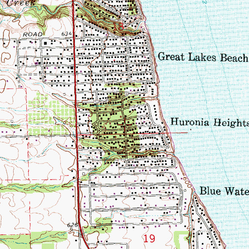 Topographic Map of Huronia Heights, MI