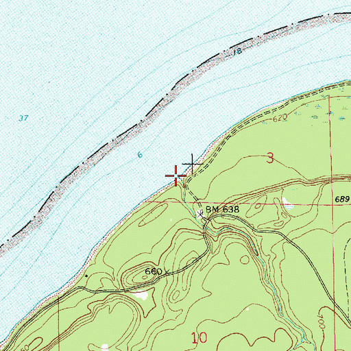Topographic Map of Hurricane River, MI