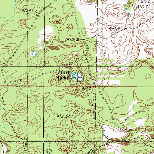 Topographic Map of Hurt Lake, MI
