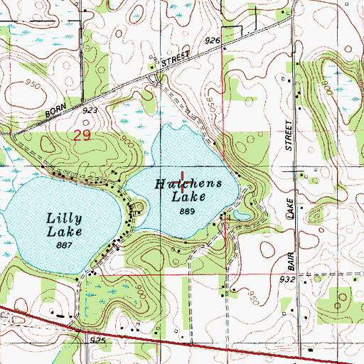 Topographic Map of Hutchens Lake, MI