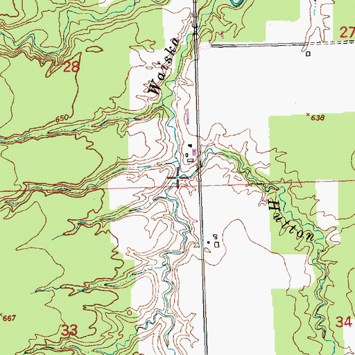 Topographic Map of Hutton Creek, MI