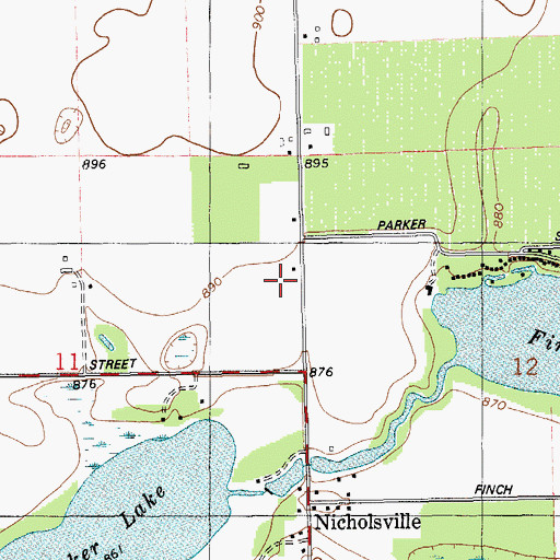 Topographic Map of Huycktown School, MI