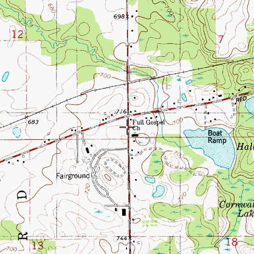Topographic Map of Hyde School, MI