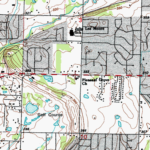 Topographic Map of Reeves School (historical), AR