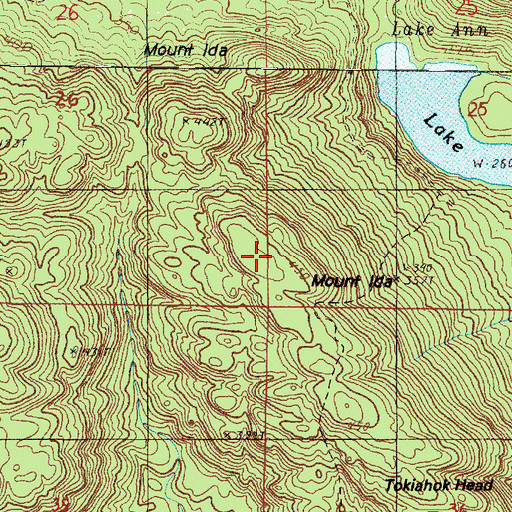 Topographic Map of Mount Ida, MI