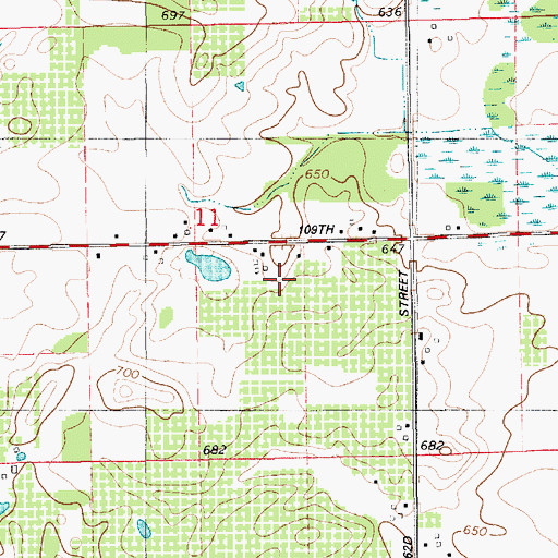 Topographic Map of Iddle School, MI