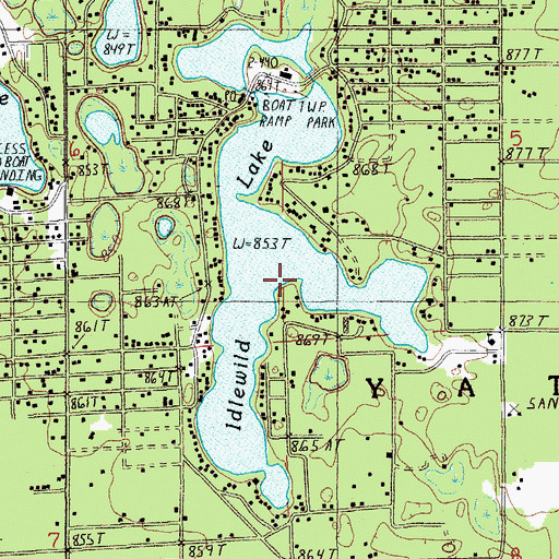 Topographic Map of Idlewild Lake, MI