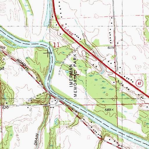 Topographic Map of Imerman Memorial Park, MI