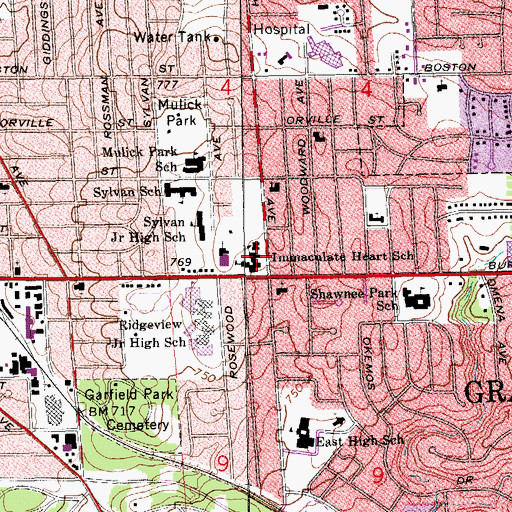 Topographic Map of Immaculate Heart School, MI