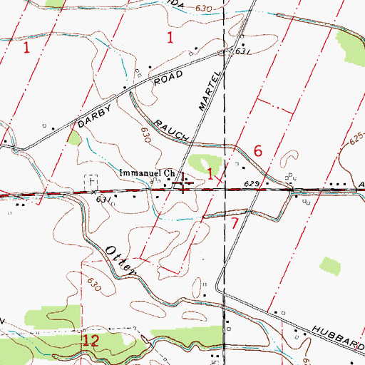 Topographic Map of Immanuel Church, MI