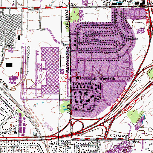 Topographic Map of Incarnate Word Church, MI