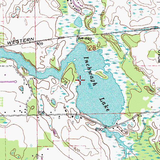 Topographic Map of Inchwagh Lake, MI