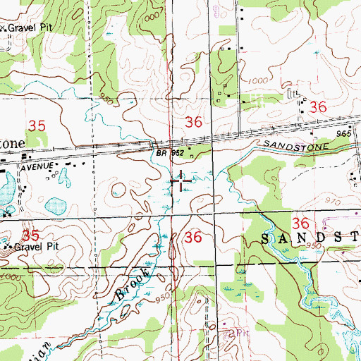 Topographic Map of Indian Brook, MI