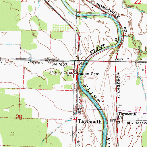 Topographic Map of Indian Cemetery, MI