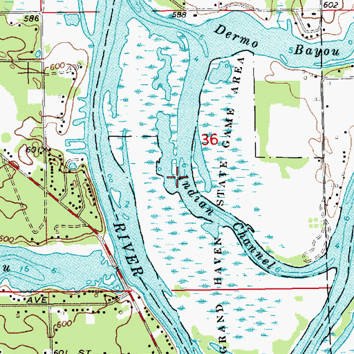 Topographic Map of Indian Channel, MI