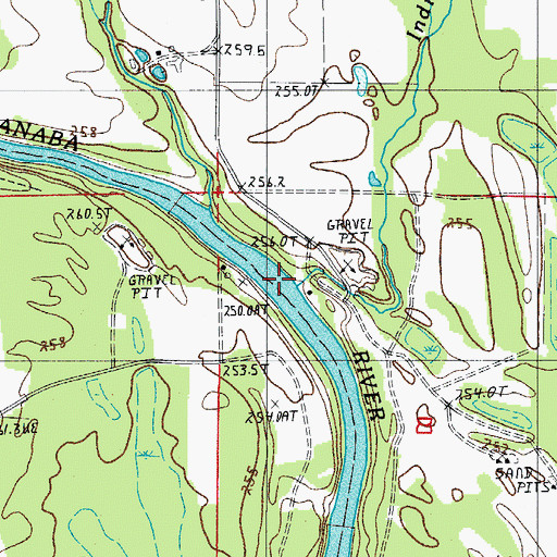 Topographic Map of Indian Creek, MI