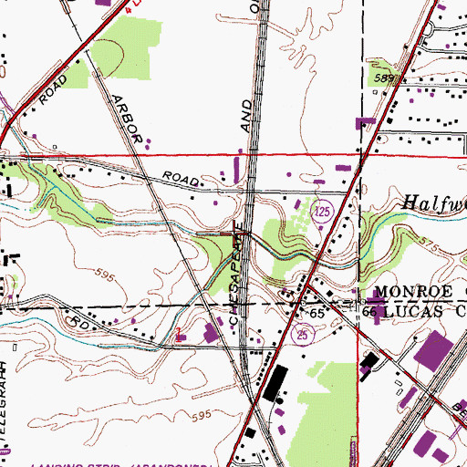 Topographic Map of Indian Creek, MI