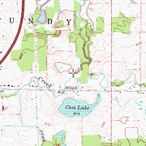 Topographic Map of Indian Creek, MI