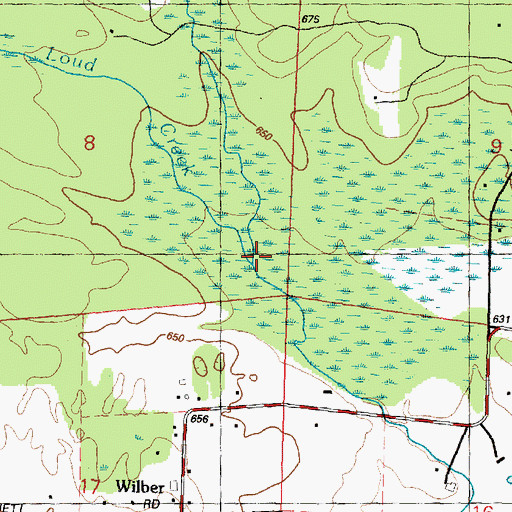 Topographic Map of Indian Creek, MI