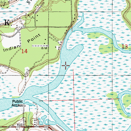 Topographic Map of Indian Cut, MI