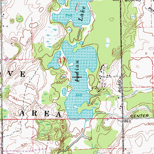 Topographic Map of Indian Lake, MI