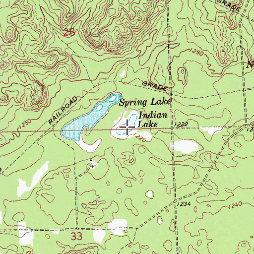 Topographic Map of Indian Lake, MI