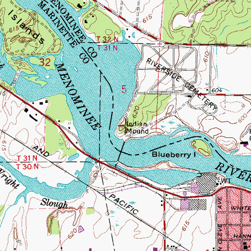 Topographic Map of Indian Mound, MI