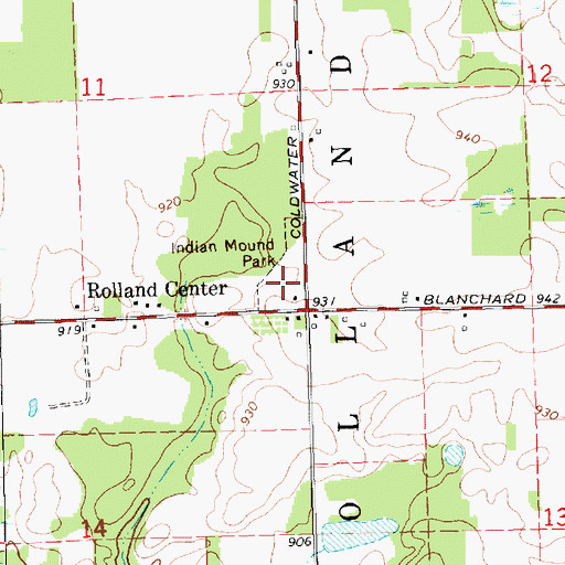 Topographic Map of Indian Mound Park, MI