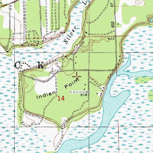 Topographic Map of Indian Point, MI